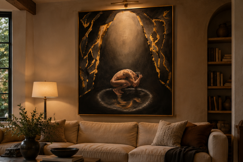 The Weight of Being Seen | Figurative Art Print | Original
