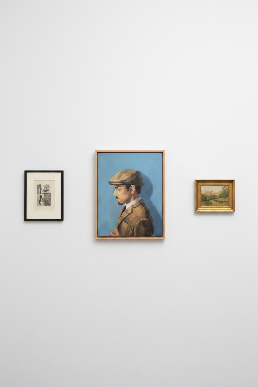 The Quiet Gentleman | Vintage Portrait Print | Classic Men's Wall Art | Moody Blue Decor | Traditional Oil Painting Style PRINT