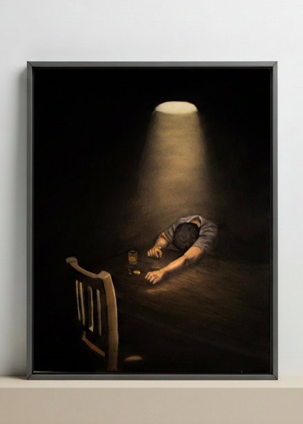 Your painting in frame mockup